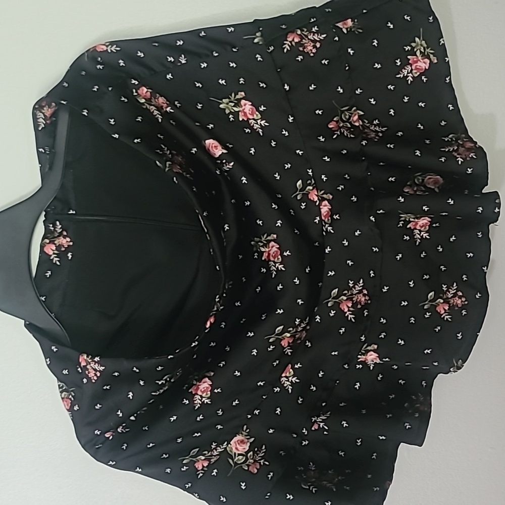 Forever21 Floral Mini Skirt, Size Large, Color Black Floral
